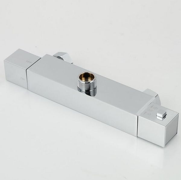 

dual handle thermostatic shower faucet mixer, copper mixing valve, brass bathroom wall mount faucets sets