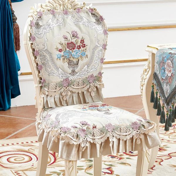 

chair covers european jacquard cover home banquet decor seat cushion thickened non-slip classical embroidery