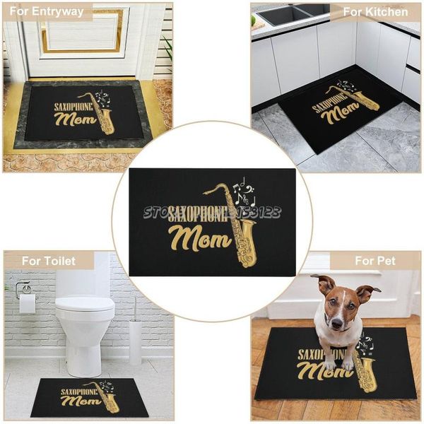 

carpets saxophone mom-sax musician doormat entrance rugs for home bath living room floor stair kitchen hallway non-slip mat saxo