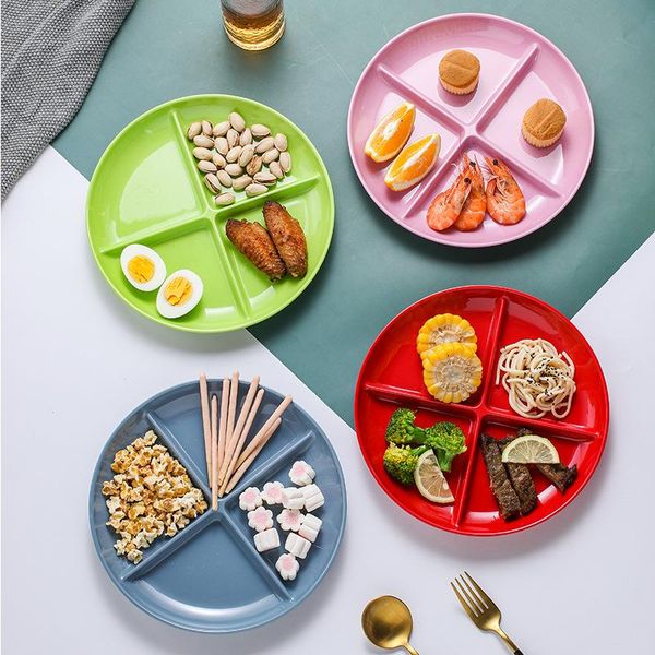 

dishes & plates tableware dish and sets weight loss fat reduction healthy nutrition fitness four grid three grids dinner fast plate