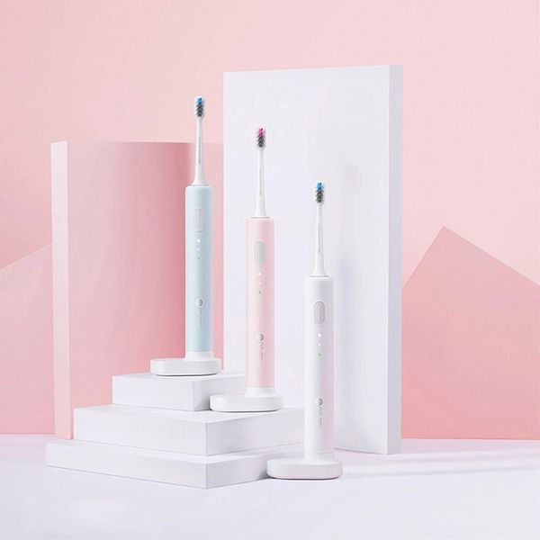 Dr.Bei Bet-C01 Sonic Electric Toothbrush Adulto IPX7 Impermeável Automático 2 Modos de Limpeza Smart Zone Alterar Lembrete com Caso de Viagem - Branco