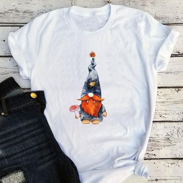 

women's t-shirt fall nordic gnomes short sleeve summer for women 2021 graphic t shirts vintage goth clothes, White