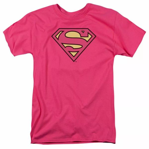 

Superman Superman Classic Logo T Shirt Mens Licensed DC Comics Tee Hot Pink, White;black