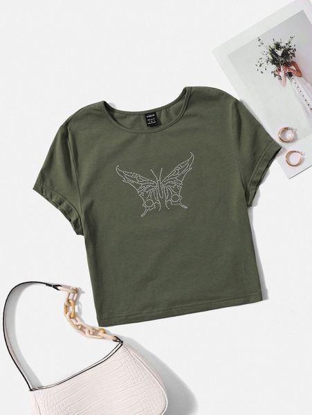 

rhinestone butterfly front i2bl#, White