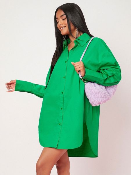 

split hem button front dress r2nd#, Black;gray