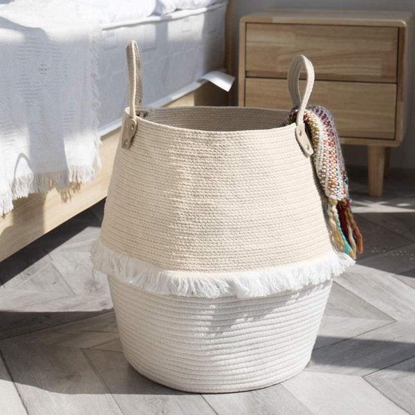 

storage baskets mlgb rope basket woven laundry large cotton blanket organizer baby nursery containers home decor gift