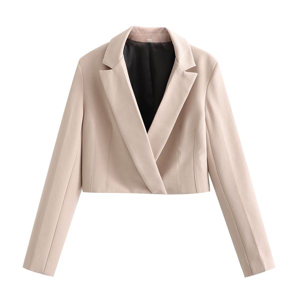

spring women blazers long sleeve notched neck cropped chic lady fashion casual clothes 210517, White;black