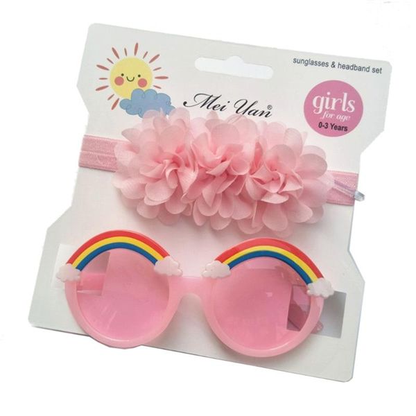 

hair accessories 2 pcs kids po shooting props child baby summer beach sunglasses band kit candy colors anti-uv cartoon glasses l93f, Slivery;white