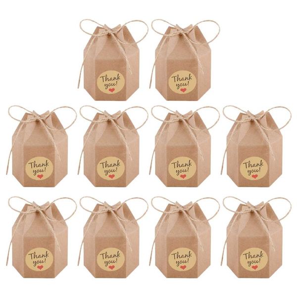 

gift wrap 50 sets box kraft paper container hexagon storage