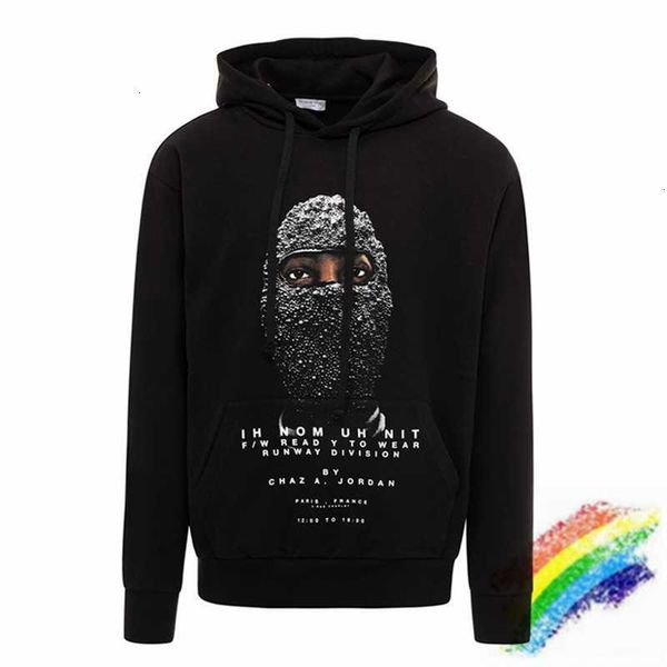 

ih nom uh 2020fw nit hoodie men women 1:1 digital hooded printing loose pullover, Black