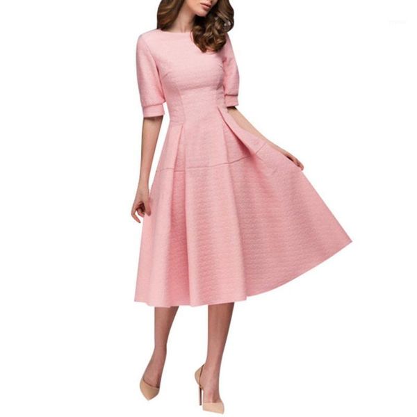 

summer ladies print a-shaped elegant ruffle beach dress long short-sleeved knee-length vintage cotton 40j3 women's swimwear, White;black