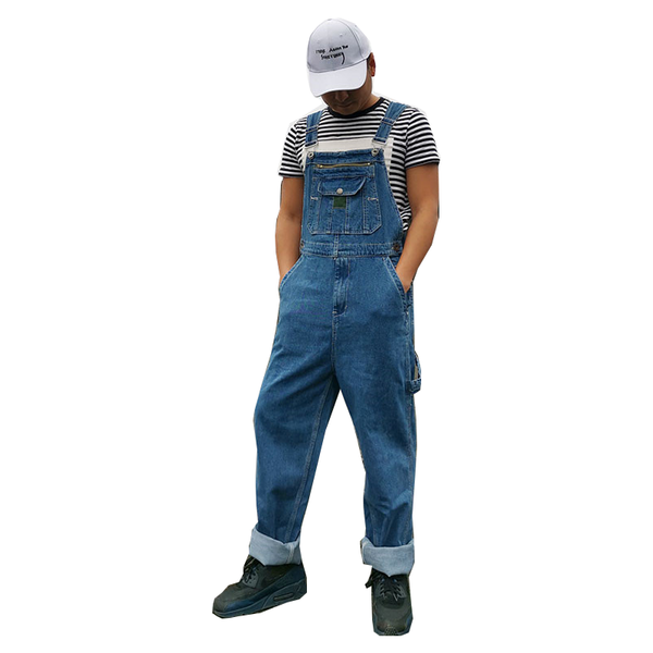 

men's pants jeans oversized jumpsuit with shoulder straps straight-leg blue jeans, size 30 to 48 50, Black
