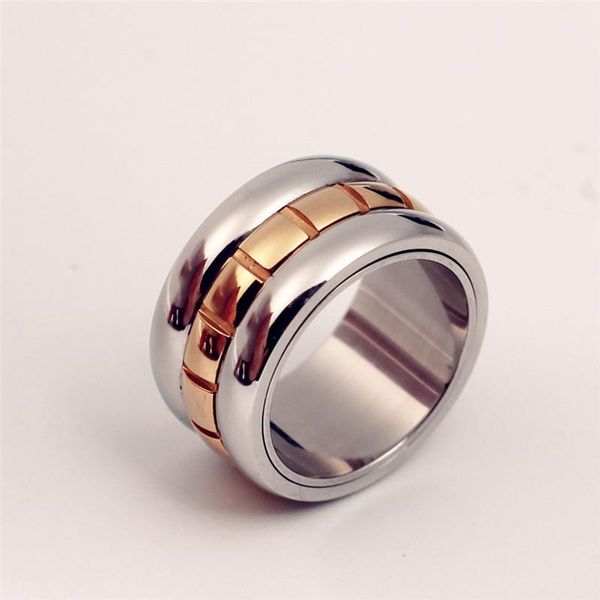 

cluster rings moredear 12mm rotated ring for men women love, Golden;silver