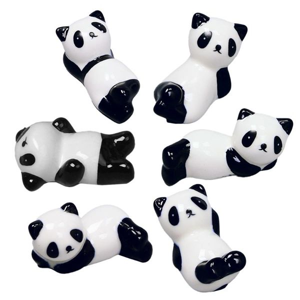 

chopsticks 6pcs creative holder adorable panda chopstick rest ceramic rack