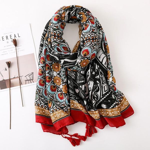 

scarves bohemia vintage ethnic cotton linen scarf ms. summer sunscreen sunshade shawl chiffon hijab pashmina silk poncho, Blue;gray