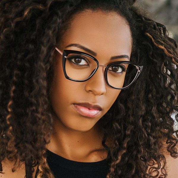 

sunglasses fashion anti-blue glasses tr90 cat-eye frame flat mirror metal spring leg ins trend female computer, White;black