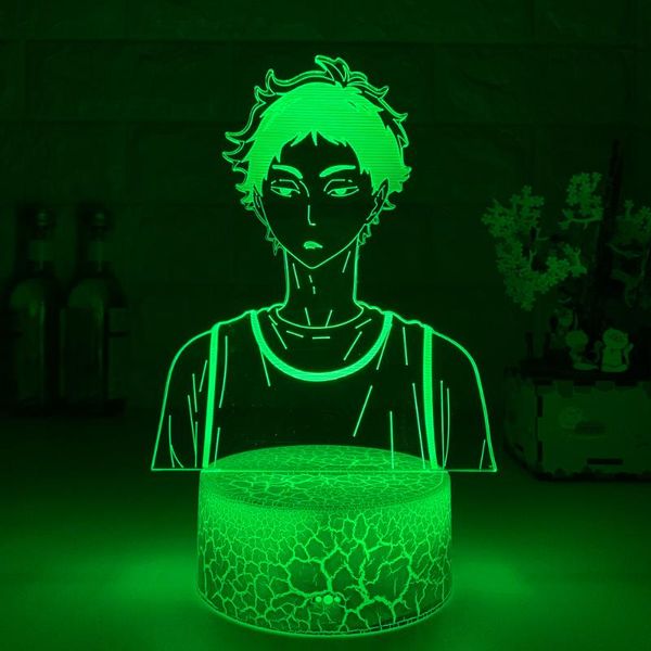 

night lights 3d lampled light haikyuu keiji akaashi lamp for bedroom decor nightlight kids child birthday gift haikyu