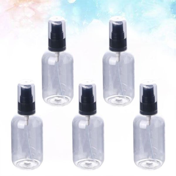 

storage bottles & jars 5 pcs 80ml dispense spray bottle small makeup water container black pump empty sprayer for indoor outdoor (transparen