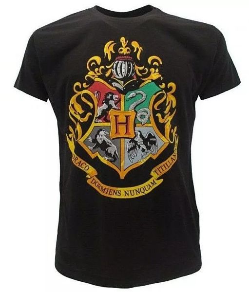 

t shirt harry potter hogwards logo mesh shirt short sleeve original, White;black