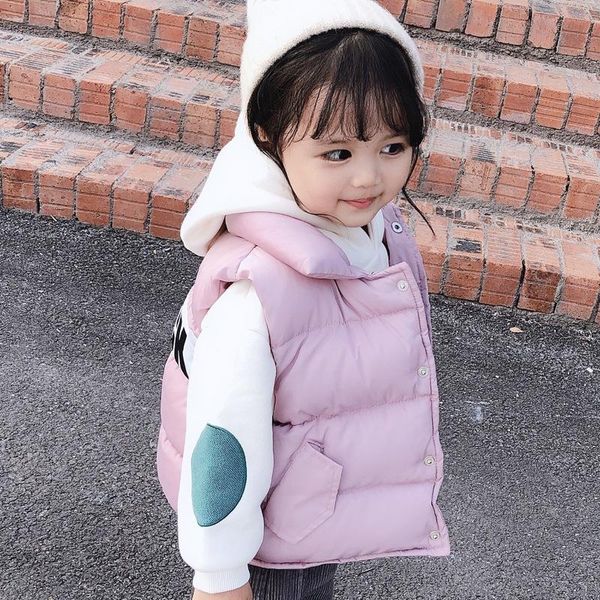 

winter coats for kids letter printed light cotton-padded down sleeveless jacket baby boys girls, infant, toddlers coat, Blue;gray