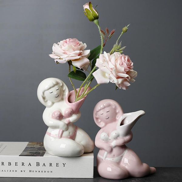 

vases nordic ceramic body art flower arrangement container vase decoration home interior living room tv cabinet accessories