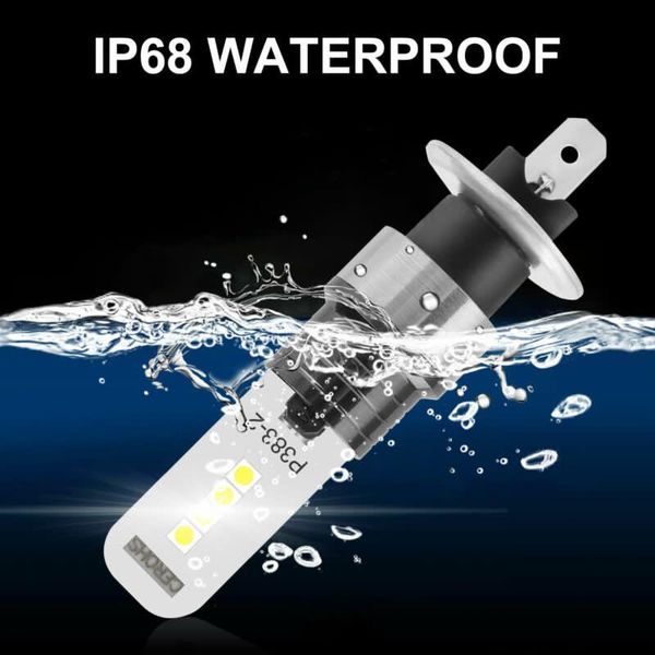 

car headlights fog driving light kit led chip super white waterproof 100w 2x 6000k