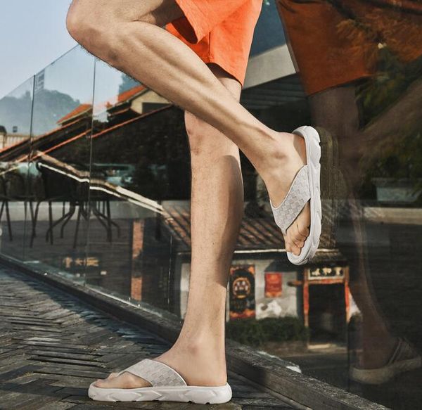 

summer trendy slippers men wear soft bottom outdoor beach sandals, Black