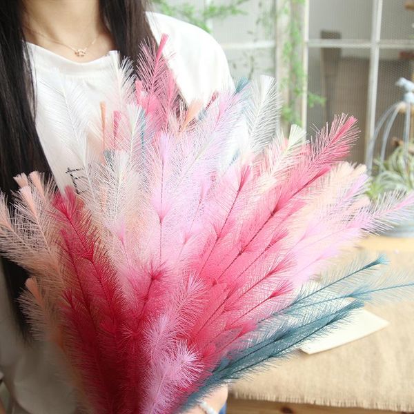 

decorative flowers & wreaths home decor artificial plants plush grass bouquet handmade for wedding decoration accessories fake decoracion ho