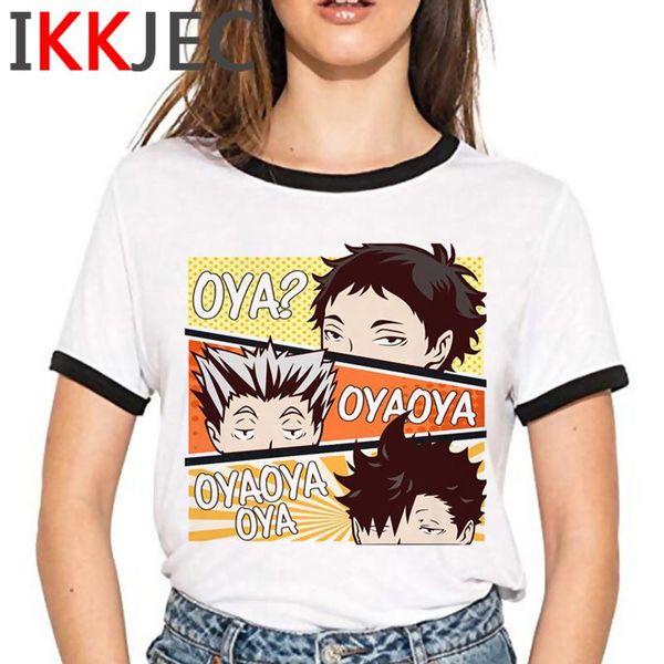 

women's t-shirt haikyuu tees women japanese graphic harajuku plus size, White