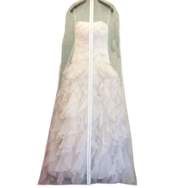 

clothing & wardrobe storage double soft tulle dust cover with zipper for wedding bridal dress evening robe protect case length 180cm fc96