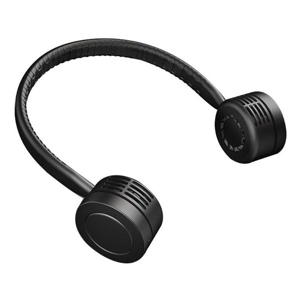 

portable leafless hanging neck fan usb charging outdoor sports flexible air cool electric fans