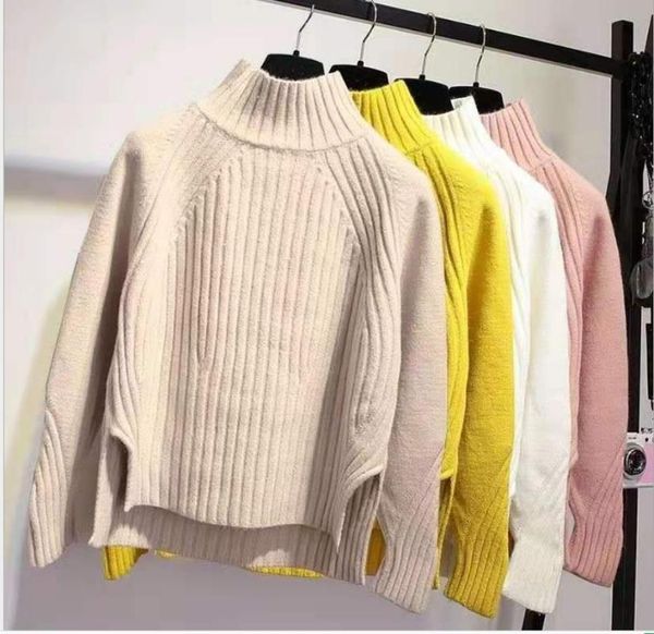 

women's sweaters 2021 pullovers women autumn winter long sleeve pull femme solid pullover female casual knitted sweater, White;black