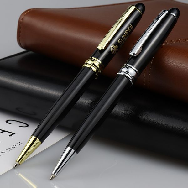 

office busins metal ballpoint pen signature black rotary neutral, Blue;orange