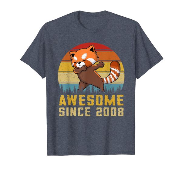 

red panda dabbing awesome since 2008 11th years old shirt, White;black