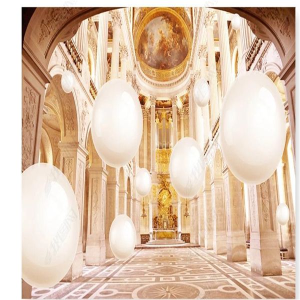 

customized wallpapers european palace building wallpaper 3d space stereo tv background wall