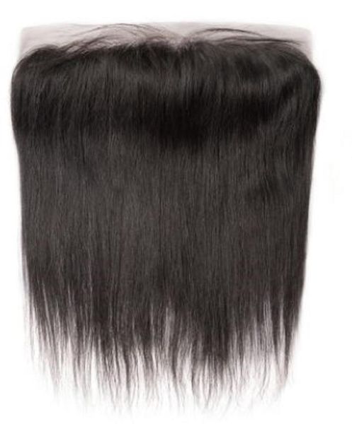 

human hair bulks brazilian straight closure 13x4 lace frontal hand tied middle/three part swiss 100% remy, Black