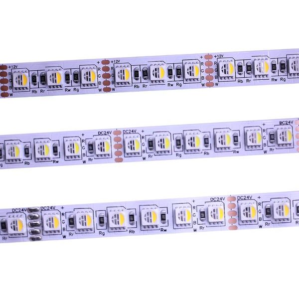 

strips dc12v 24v 5m 84 96leds smdrgbw rgbww 4 colors in 1 chip led flexible strip light rgb + white / warm indoor decoration