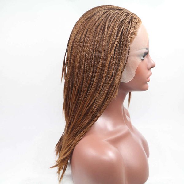 

fashion braid high temperature silk wig front lace half hand hook chemical fiber headgear, Black;brown