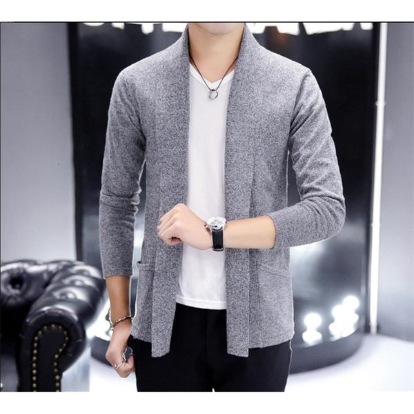 

jacket zng 2021 spring men's casual cotton autumn long-sleeved v-neck slim single-breasted fashion men sweater, Black;brown