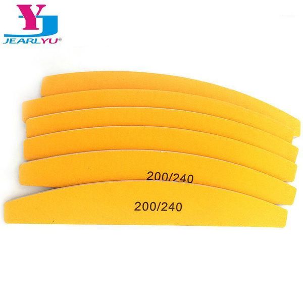

50pcs nail art sanding files block 200/240 file yellow boat design sandpaper nails buffing curve manicure tool wholesa1