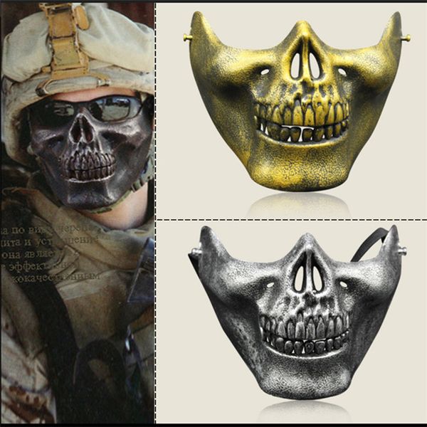 

tactical skull warrior mask hunt costume halloween party masquerade half mask game cosplay prop outdoor military protection mask