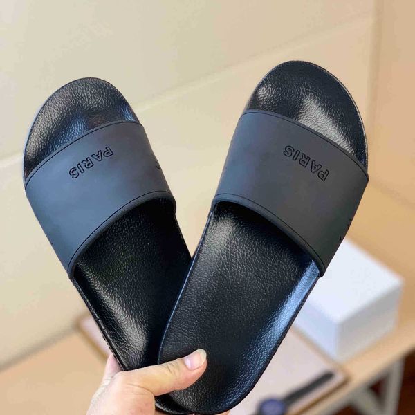 

new color paris sliders mens womens summer sandals beach slide slippers ladies flip flops loafers sky blue chaussures zlh, Black