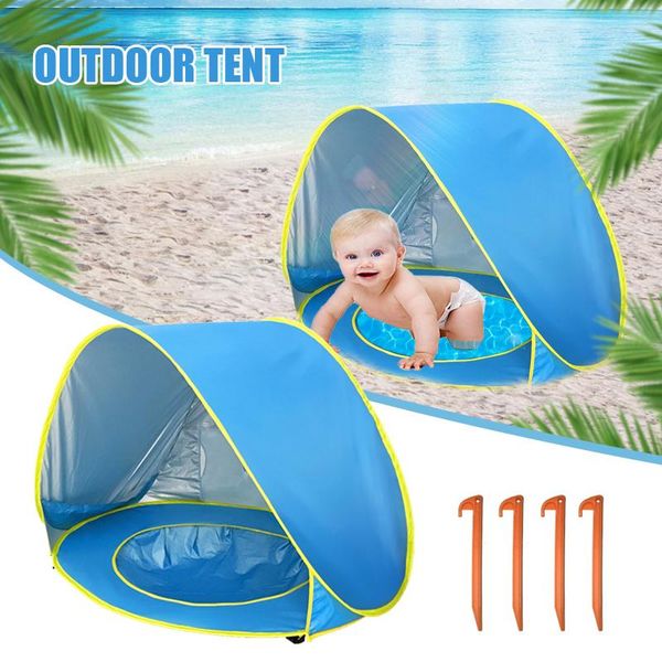 

tents and shelters baby beach tent waterproof sun awning sunshelter with pool kid camping sunshade 4 ground pegs too789