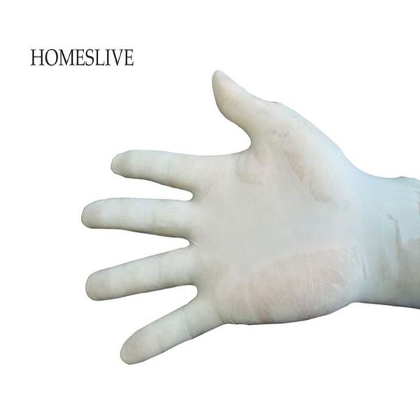 

disposable gloves 5 bag latex white anti slip acid alkali household cleaning laboratory supplies general purpose