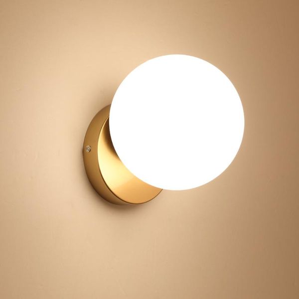 

nordic led glass ball arandela wall lights lamp lampara pared bedroom living room