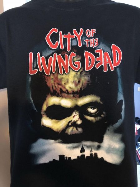 

men's t-shirts city of the living dead t-shirt fulci zombies walking deadmen 2021 short sleeve cotton print plain t shirts, White;black