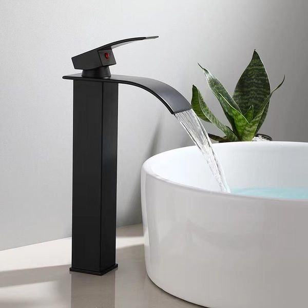 

bathroom sink faucets /cold water outlet waterfall basin faucet taps kitchen accessories washbasin black/silver