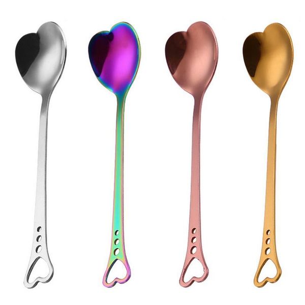 

spoons stainless steel spoon non-toxic hollow heart shaped coffee kitchenware for kitchen