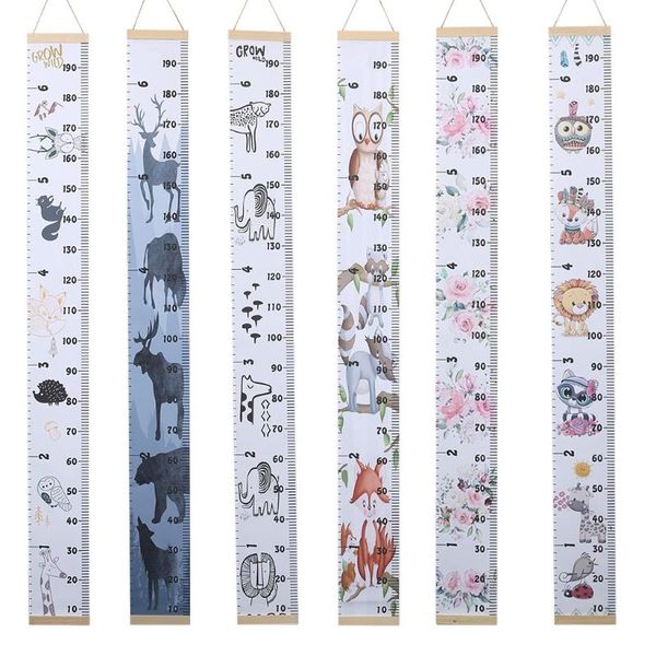 

tapestries creative kids growth chart recorder wall decor cartoon animal print hanging removable height measurement ruler with for dropship