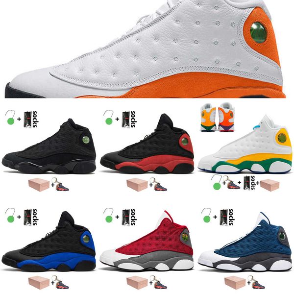 

with box mens womens jumpman 13 13s basketball shoes red flint hyper royal starfish court purple bred cap and gown trainers sneakerscw5r